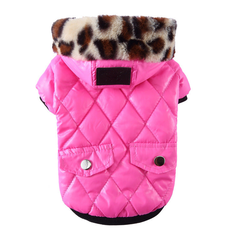 Cross-border pet supplies pet clothes dog clothes autumn and winter fur collar coat pet dog clothing by DC-THE CEO