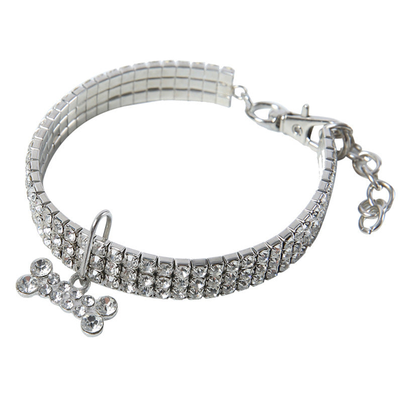 Bling Rhinestone Dog Collar Crystal Puppy Chihuahua Pet Dog Collars Leash For Small Medium Dogs Cats by DC-THE CEO