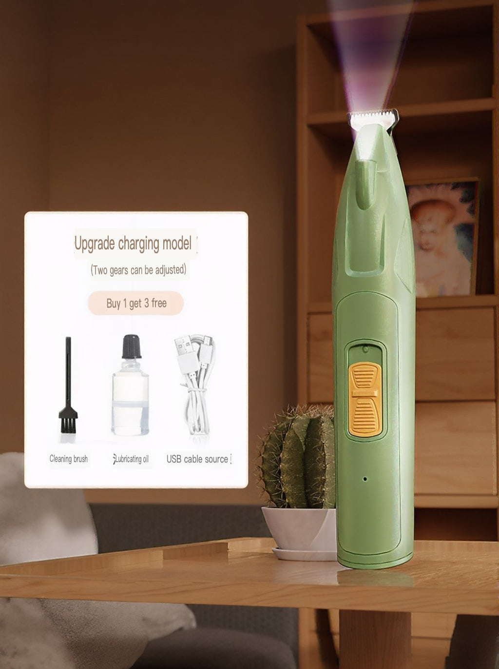 LED Pet Paw Trimmer Rechargeable Low Noise by Trendsi
