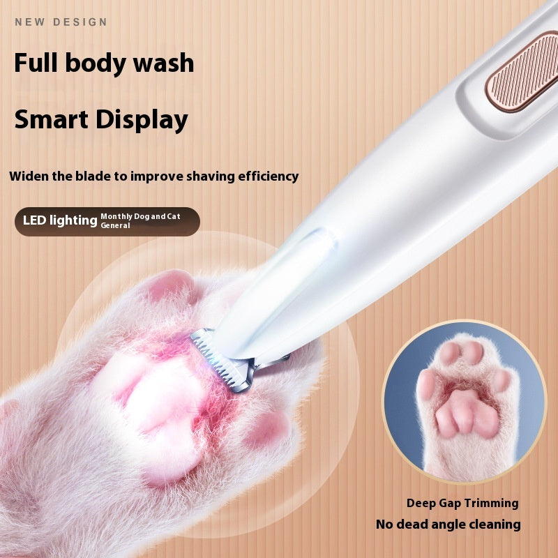 Pets Dog Paw Trimmer With LED Light Fully Waterproof Pet Hair Trimmer With LED Display Dog Clippers For Grooming Widen Blade by DC-THE CEO