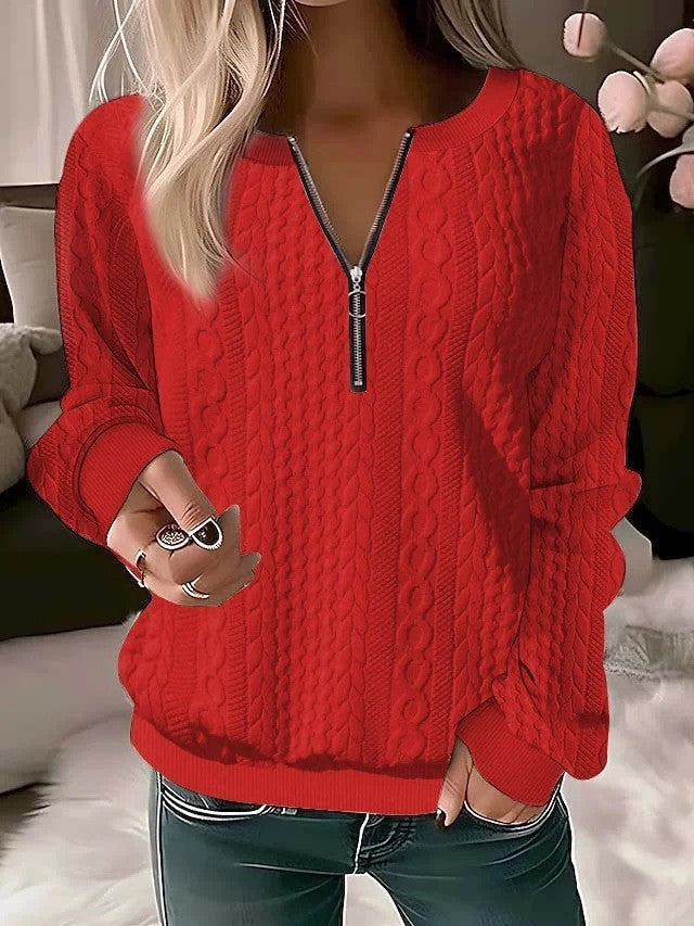 European And American Zipper Sweater Women's Coat Cardigan by DC-THE CEO