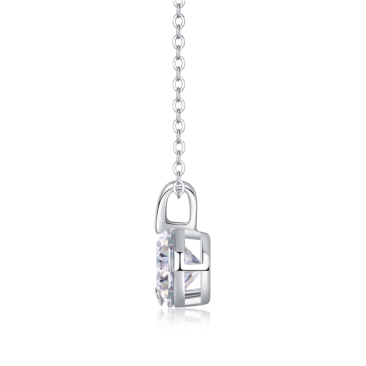V-shaped - A Fashionable And Luxurious Diamond Jewelry Piece Set With 2-carat Moissan Diamond S925 Sterling Silver And Platinum-plated Pendant