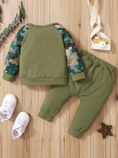 Children's Camouflage Top and Pants Set by Trendsi