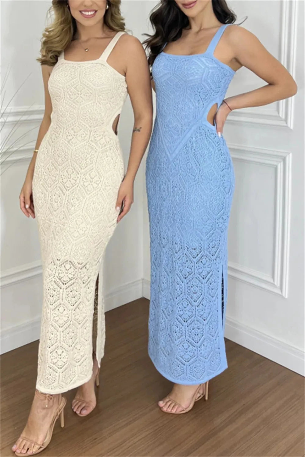 Cutout Side Slit Maxi Tank Dress by Trendsi