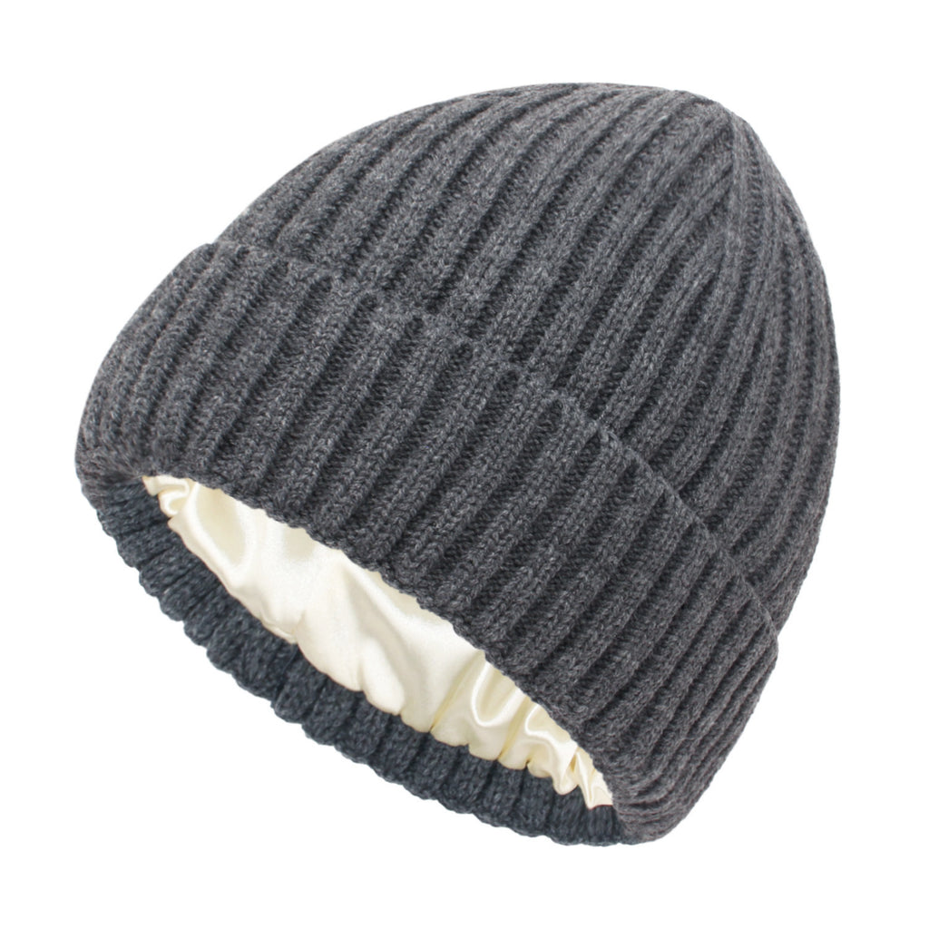 Satin Warm All-matching Slipover Knitted Hat by DC-THE CEO