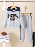 Children's Football Graphic Hoodie & Pants Set by Trendsi