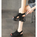 Lace Up Platform Sandals by Trendsi