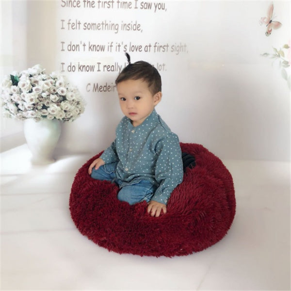 Round Long Hairy Autumn And Winter Nest Pad Cat Mattress by DC-THE CEO