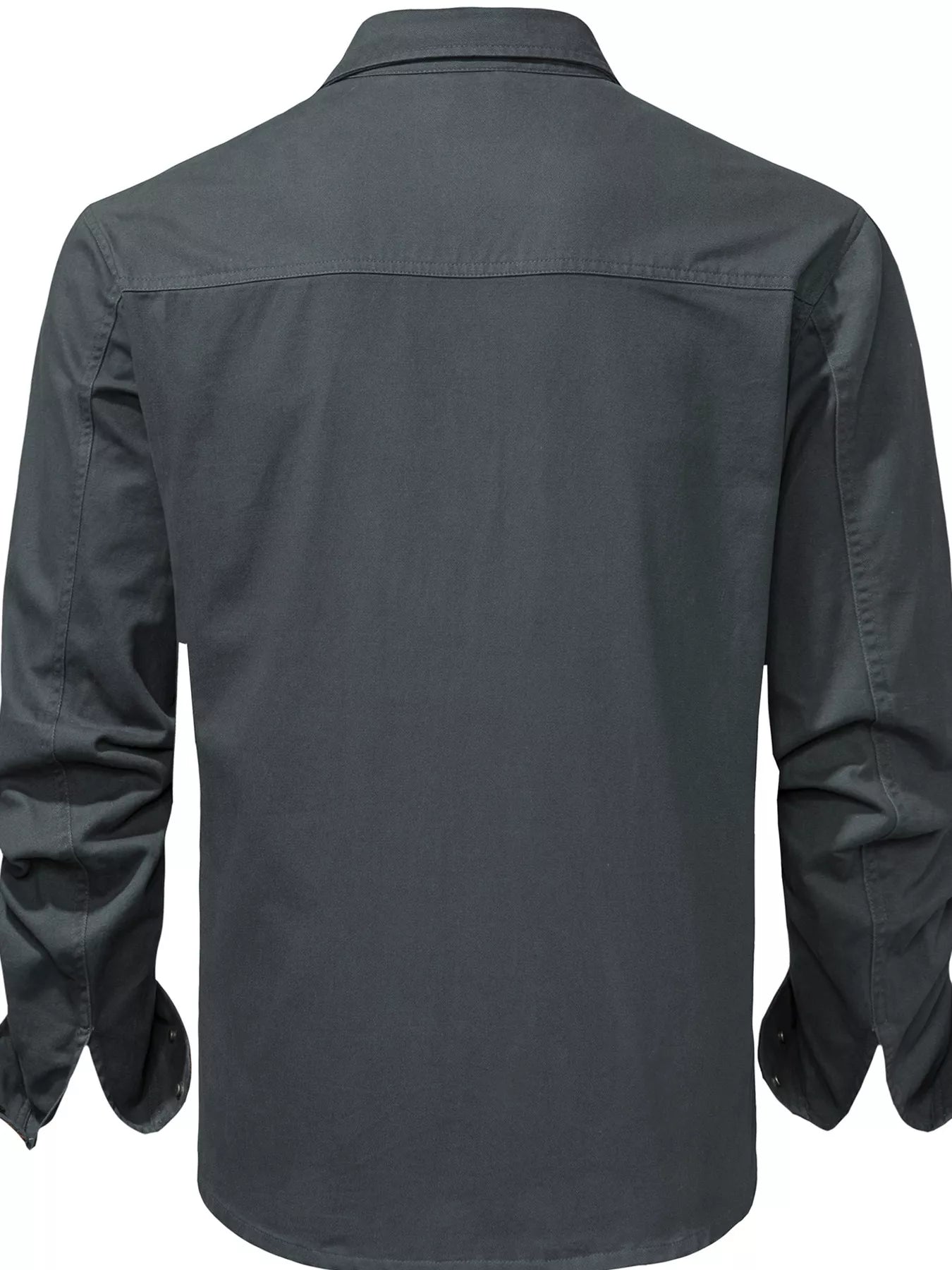 Men's Casual Long Sleeve Button-Down Shirt with Pockets by Trendsi