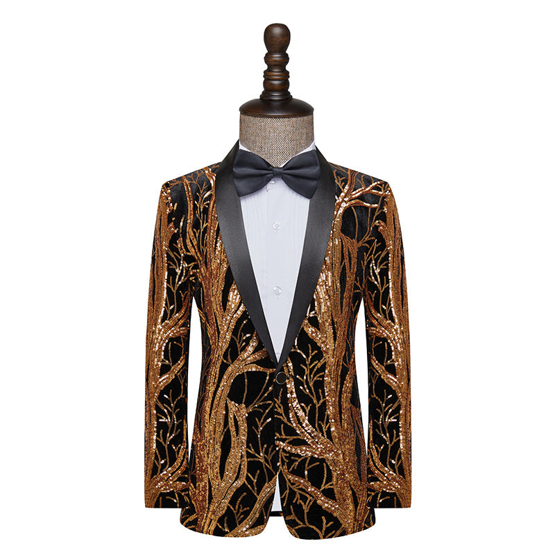 Sequins Performance Costume Men's Suit Versatile Jacket