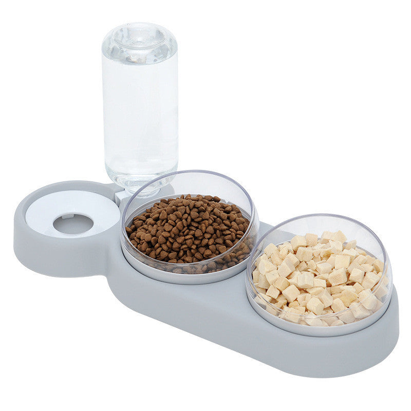 Pet Cat Bowl Automatic Feeder Dog Cat Food Bowl With Water Fountain Double Bowl Drinking Raised Stand by DC-THE CEO