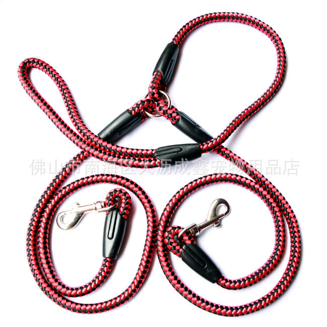 Double-Ended Traction Rope For Walking The Dog Hand-Double-Ended Traction Rope One Plus Two Leash Collar Pet Supplies Dog Collar by DC-THE CEO