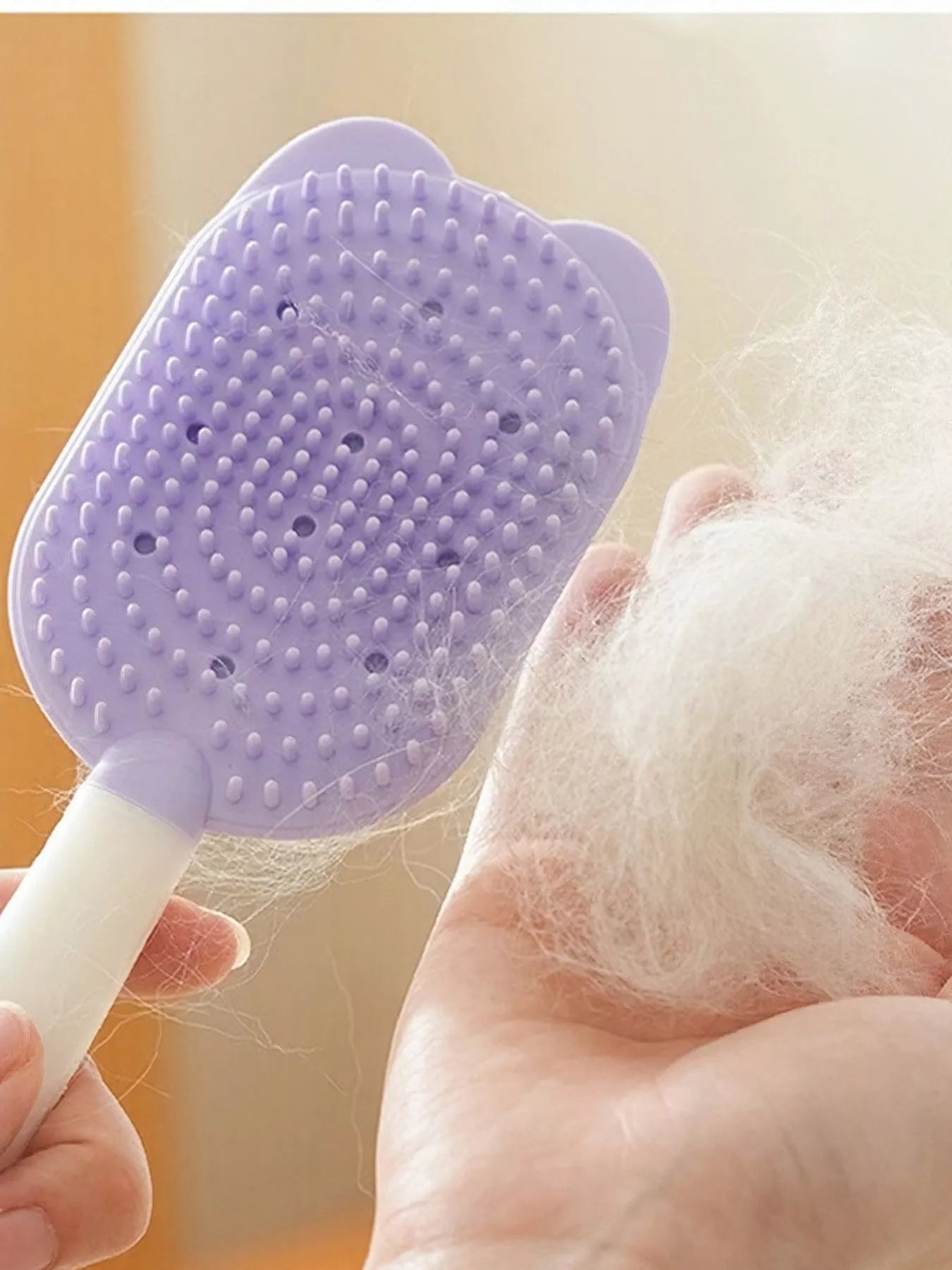 Gentle Silicone Pet Hair Remover Brush by Trendsi