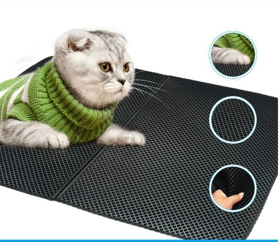 Waterproof Pet Cat Litter Mat EVA Double Layer Cat Litter Trapping Pet Litter Cat Mat Clean Pad Products For Cats Accessories by DC-THE CEO