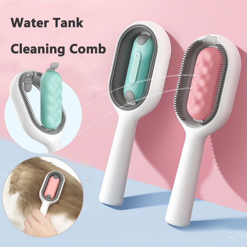 Cat Hair Brush With Water, Sticky Brush For Cats, 4 In-1 Cat Grooming Brush Creative Update Cat Dog Grooming Comb With Water Tank Double-Sided Hair Removal Brush Kitten Pet Supplies Accessories by DC-THE CEO