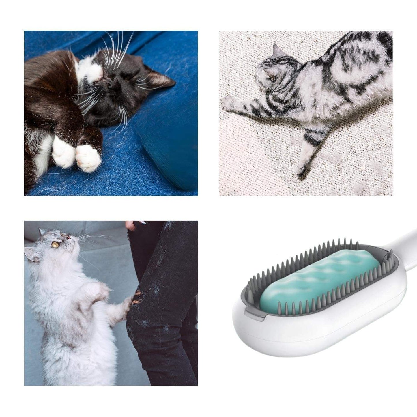 Cat Hair Brush With Water, Sticky Brush For Cats, 4 In-1 Cat Grooming Brush Creative Update Cat Dog Grooming Comb With Water Tank Double-Sided Hair Removal Brush Kitten Pet Supplies Accessories by DC-THE CEO
