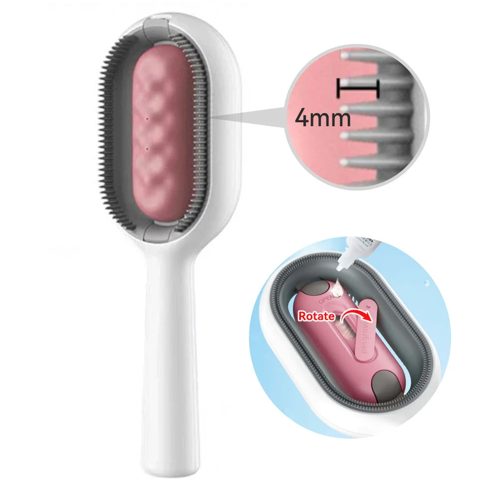 Cat Hair Brush With Water, Sticky Brush For Cats, 4 In-1 Cat Grooming Brush Creative Update Cat Dog Grooming Comb With Water Tank Double-Sided Hair Removal Brush Kitten Pet Supplies Accessories by DC-THE CEO