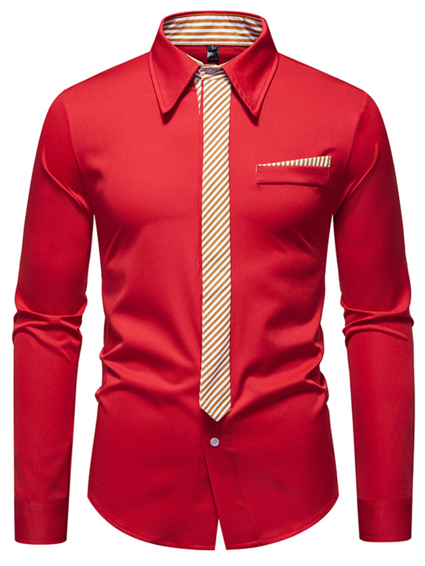 Men's Button Up Long Sleeve Shirt by Trendsi