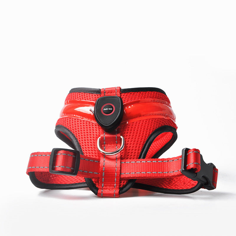 LED Luminous Dog Harness Led USB Charging Dog Chest Strap Vest Pet Safety Reflective Harness Pet Vest For Puppy Large Dog Pet Products by DC-THE CEO