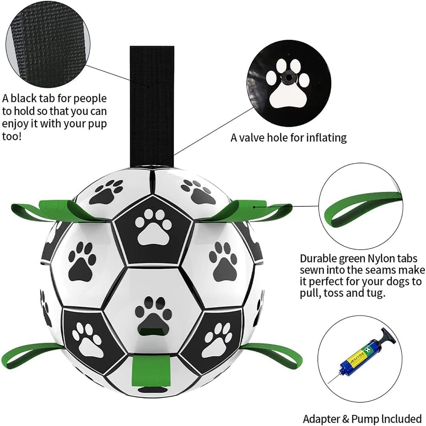 Interactive Dog Football Toy Soccer Ball Inflated Training Toy For Dogs Outdoor Border Collie Balls For Large Dogs Pet Supplies by DC-THE CEO