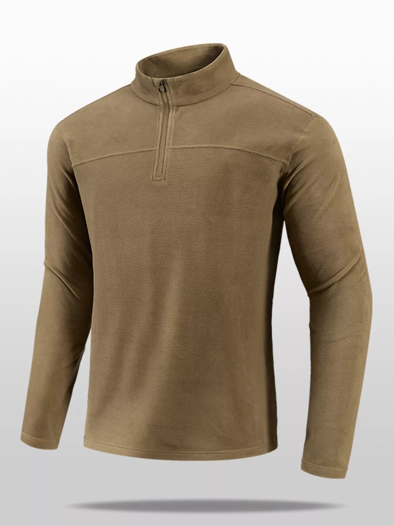 Men's Plus Size Quarter Zip Long Sleeve Sweatshirt by Trendsi