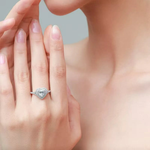1 Carat Moissanite Heart-Shaped Ring by Trendsi