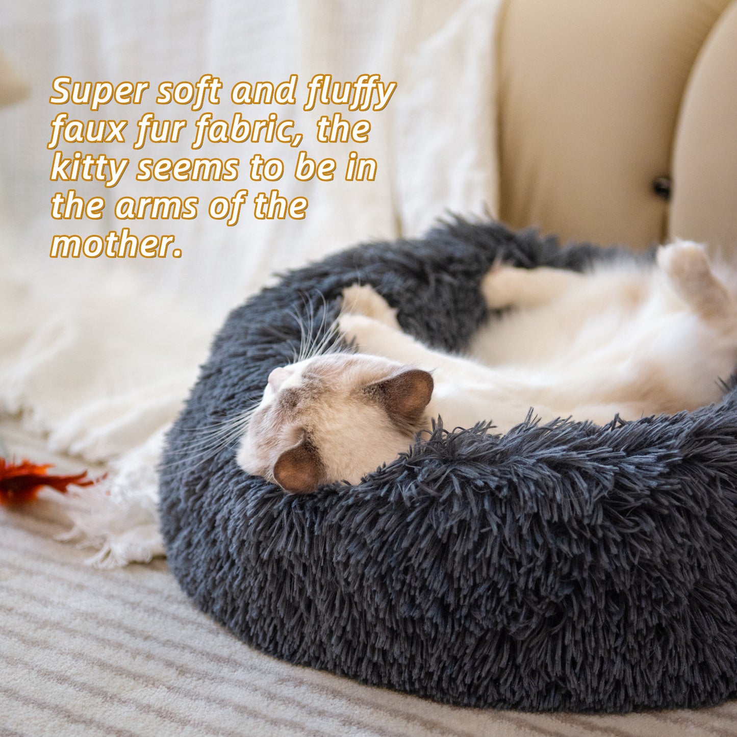 Dog Beds For Small Dogs Round Plush Cat Litter Kennel Pet Nest Mat Puppy Beds by DC-THE CEO