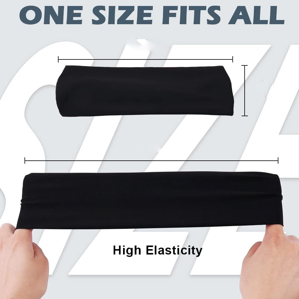 5 Pack Beister Sports Headbands For Men & Women Wicking Sweatbands, Elastic Non Slip Sweat Bands Athletic Workout Fashion Wide Hair Bands For Running Cycling Basketball Yoga