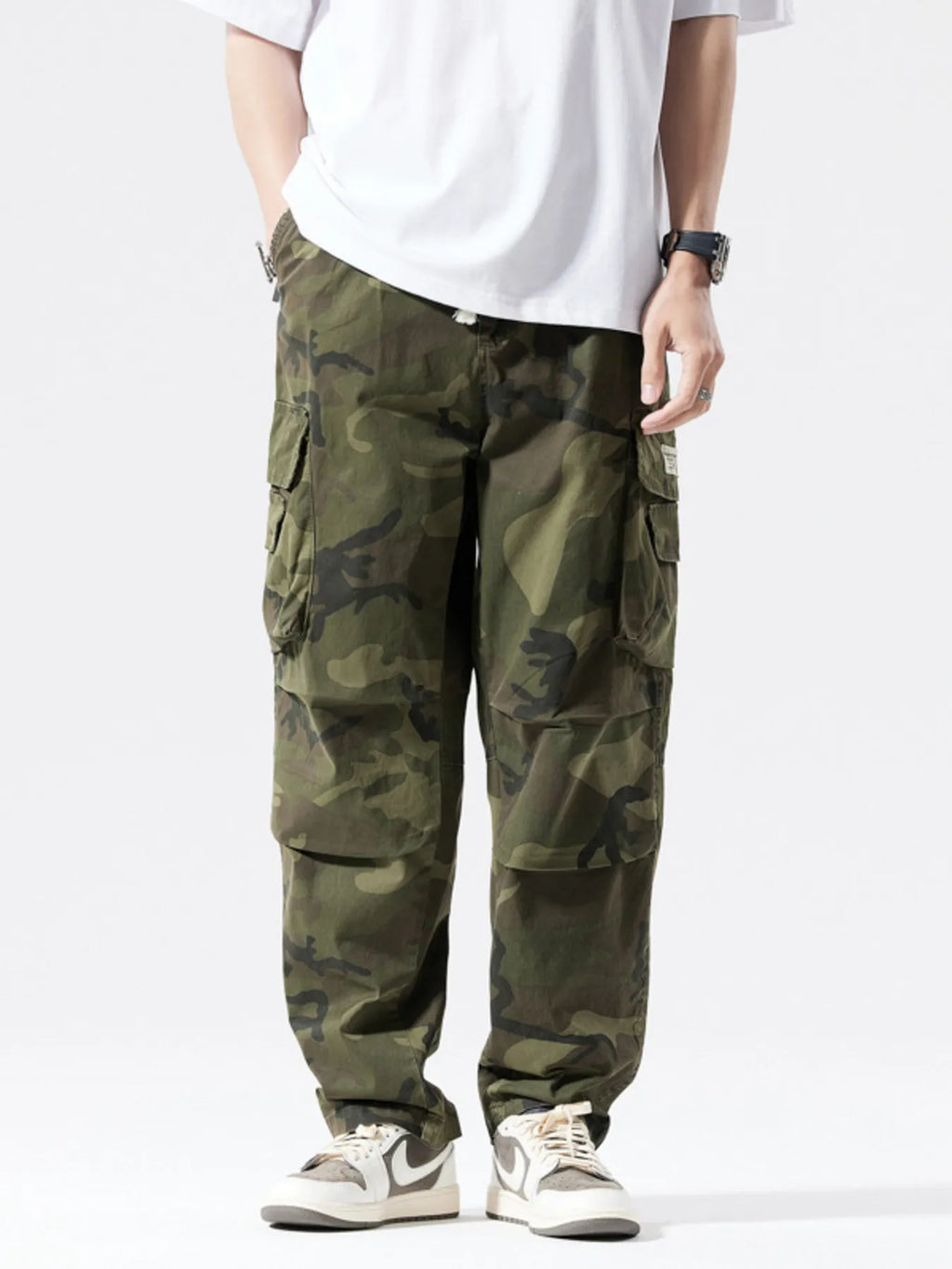 Men's Full Size Casual Camouflage Cargo Pants Plus Size by Trendsi