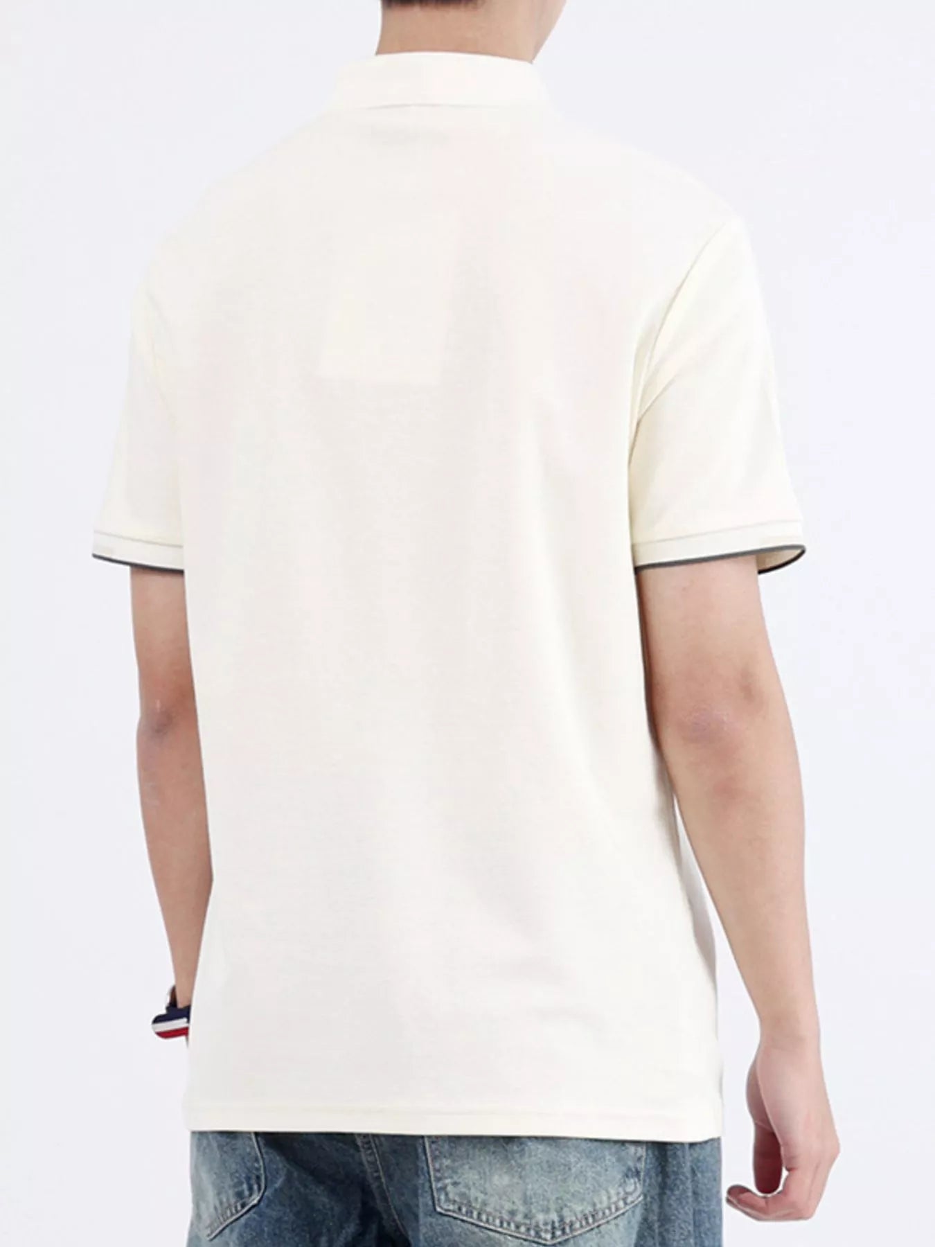 Men's Plus Size Button Detail Short Sleeve Polo by Trendsi