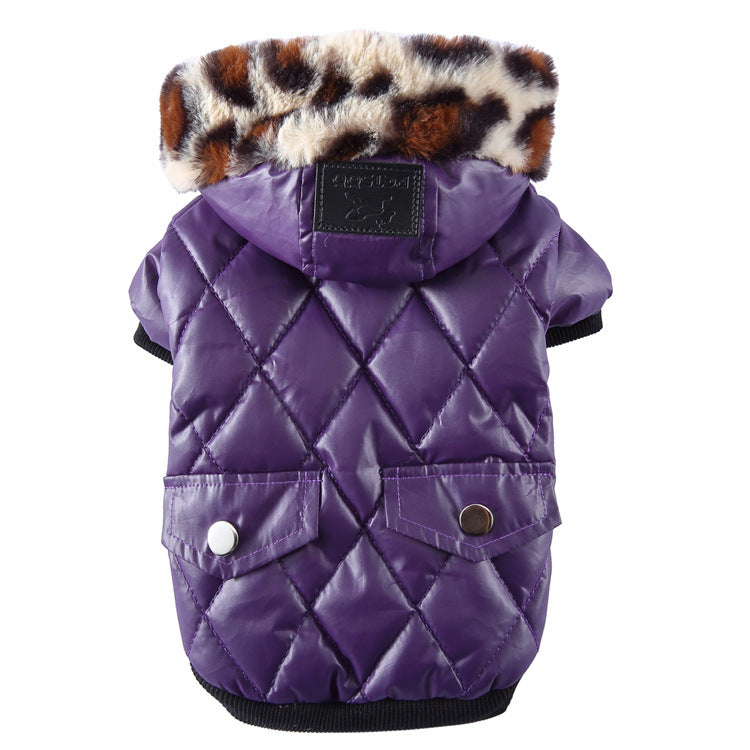 Cross-border pet supplies pet clothes dog clothes autumn and winter fur collar coat pet dog clothing by DC-THE CEO