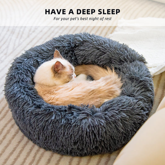 Dog Beds For Small Dogs Round Plush Cat Litter Kennel Pet Nest Mat Puppy Beds by DC-THE CEO