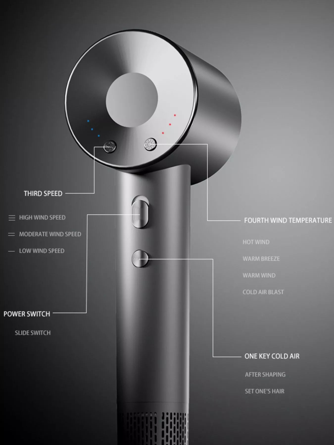 Intelligent Temperature Control High-Speed Hair Dryer by Trendsi
