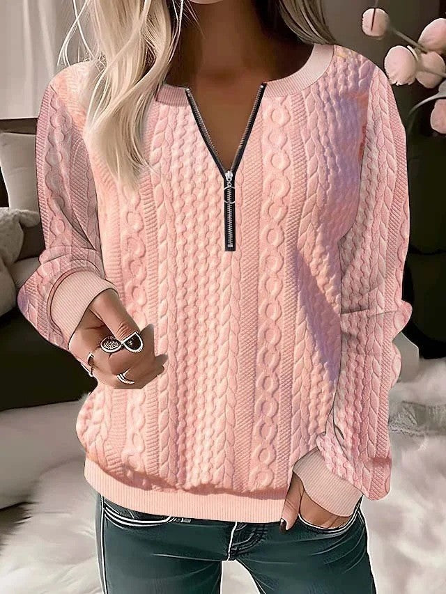 European And American Zipper Sweater Women's Coat Cardigan by DC-THE CEO