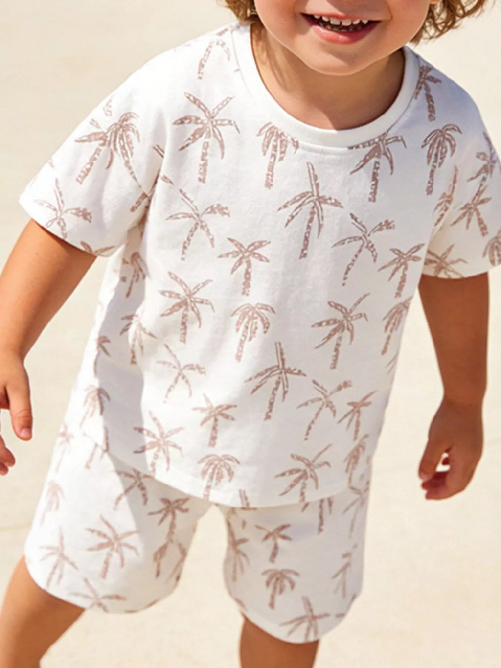 Children's Tropical Palm Print Outfit Set by Trendsi