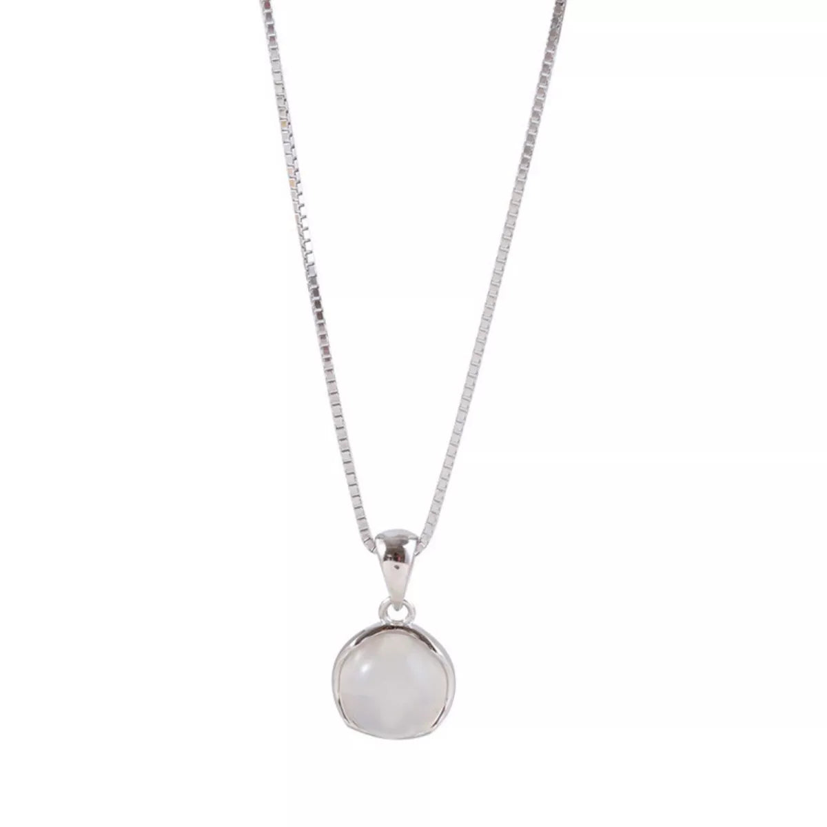 925 Sterling Silver Cat's Eye Stone Pendant Necklace by Trendsi
