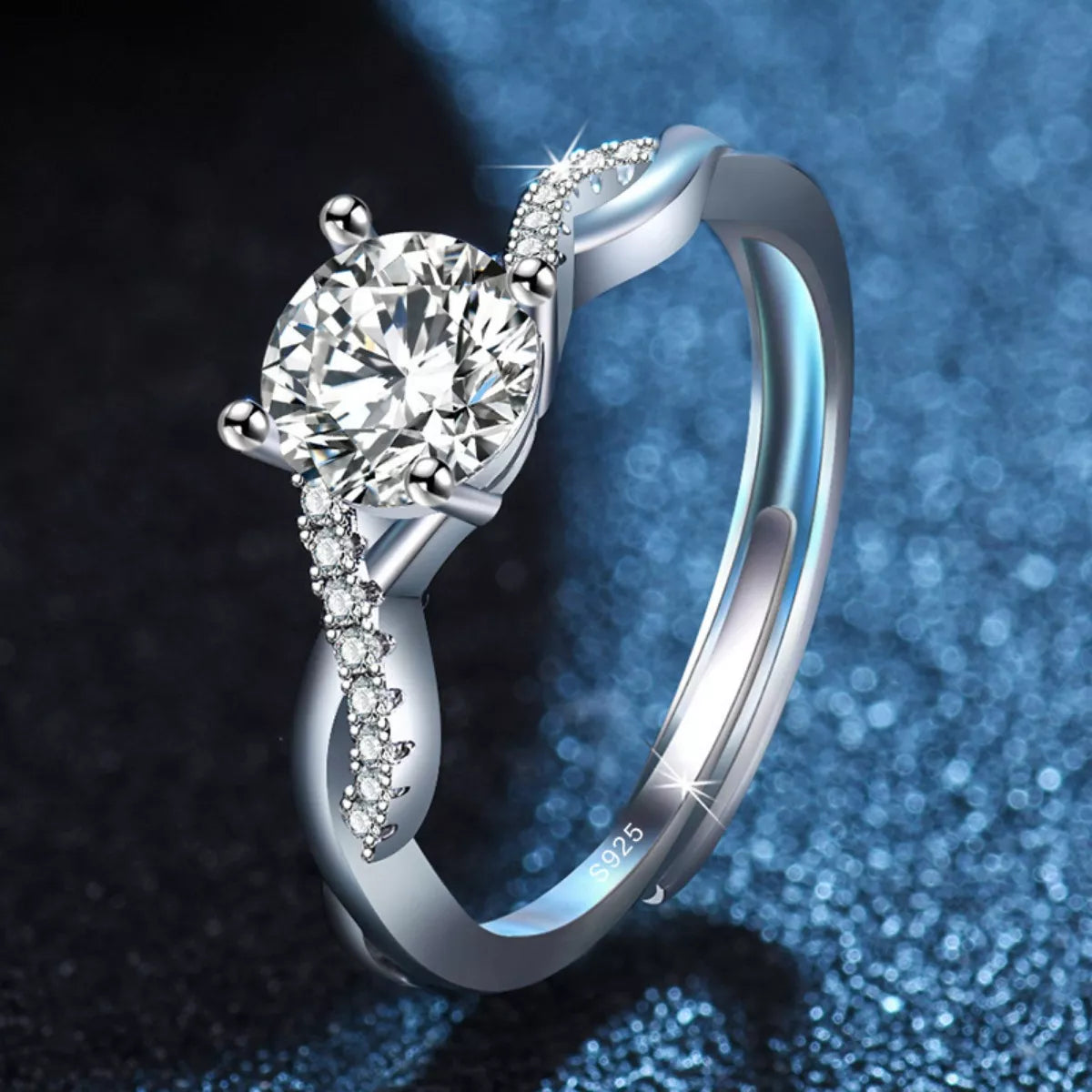 1 Carat Moissanite 925 Sterling Silver Ring by Trendsi