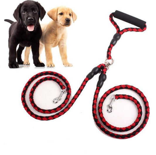 Double-Ended Traction Rope For Walking The Dog Hand-Double-Ended Traction Rope One Plus Two Leash Collar Pet Supplies Dog Collar by DC-THE CEO
