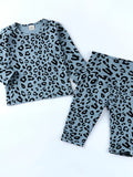 Children's Leopard Print Long Sleeve Top and Pants Set by Trendsi