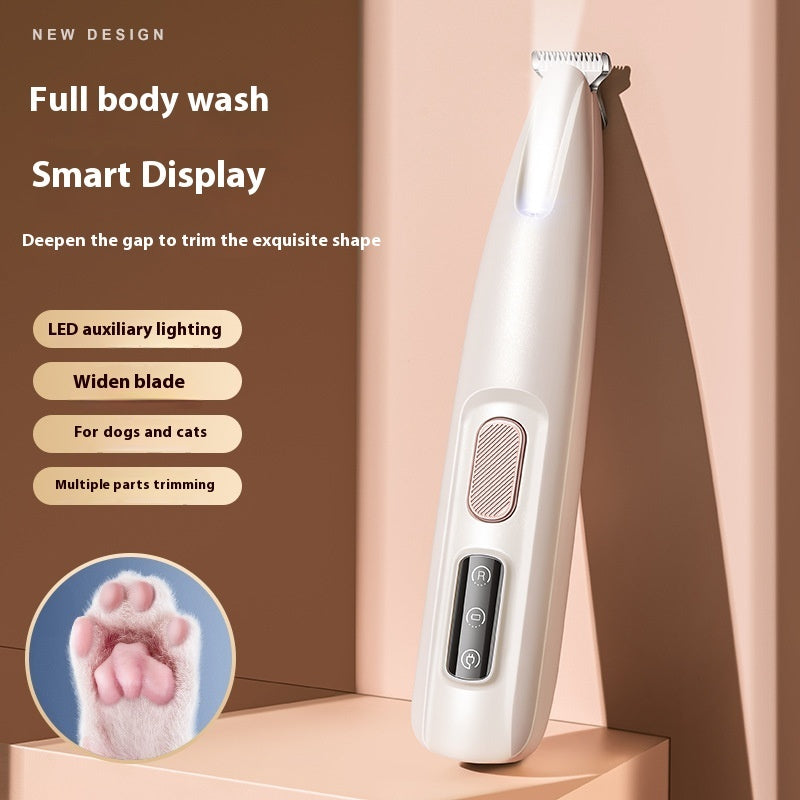 Pets Dog Paw Trimmer With LED Light Fully Waterproof Pet Hair Trimmer With LED Display Dog Clippers For Grooming Widen Blade by DC-THE CEO