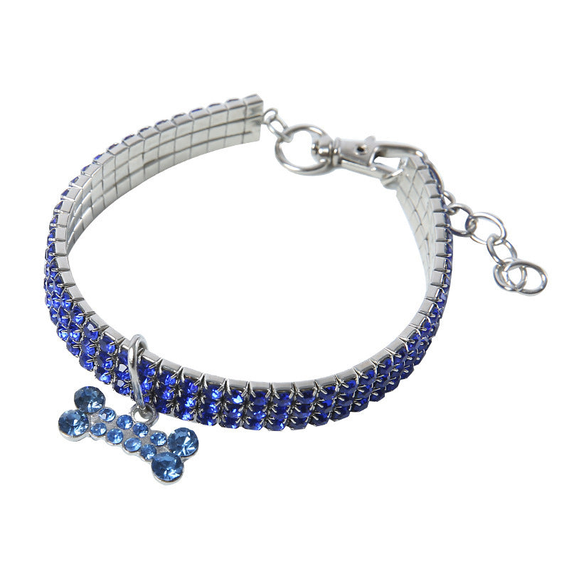 Bling Rhinestone Dog Collar Crystal Puppy Chihuahua Pet Dog Collars Leash For Small Medium Dogs Cats by DC-THE CEO