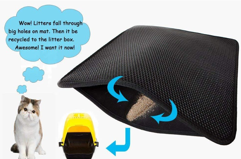 Waterproof Pet Cat Litter Mat EVA Double Layer Cat Litter Trapping Pet Litter Cat Mat Clean Pad Products For Cats Accessories by DC-THE CEO