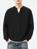 Men's Plus Size Waffle Knit Long Sleeve Top by Trendsi