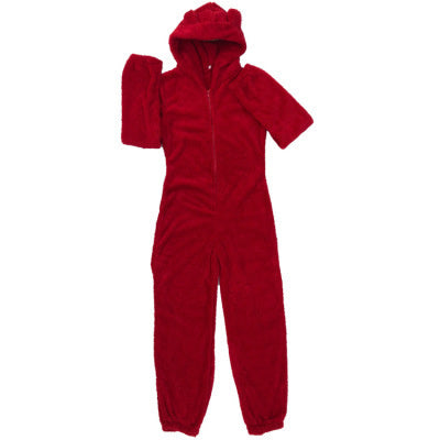 Fleece-lined Thickened Furry Jumpsuit Hooded Pajamas by DC-THE CEO