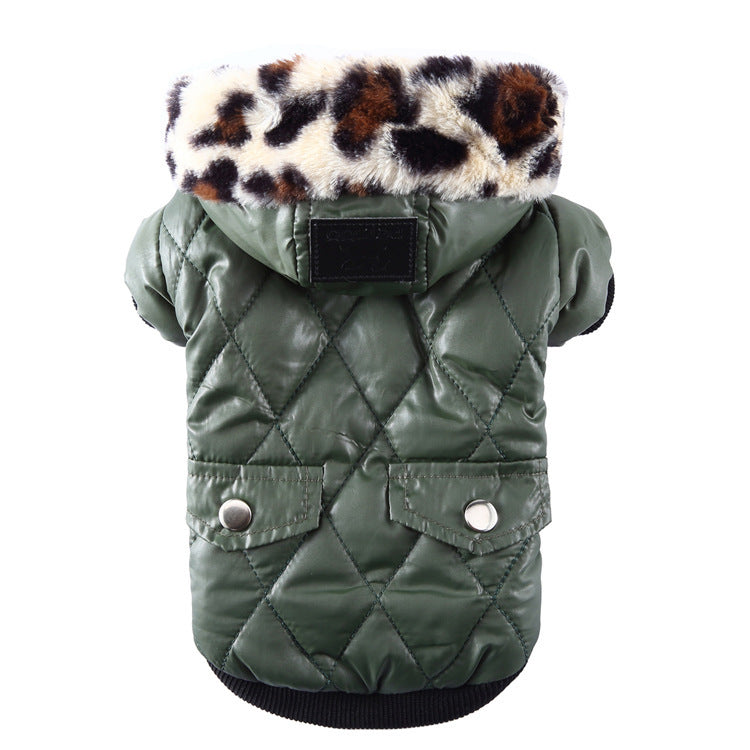 Cross-border pet supplies pet clothes dog clothes autumn and winter fur collar coat pet dog clothing by DC-THE CEO