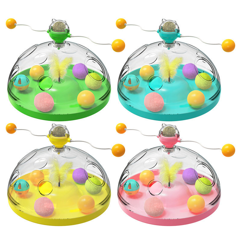 Meows Windmill Funny Cat Toys Interactive Multifunctional Turntable Pet Educational Toys With Catnip Luminous Ball Pinwheel Toys Pet Products by DC-THE CEO