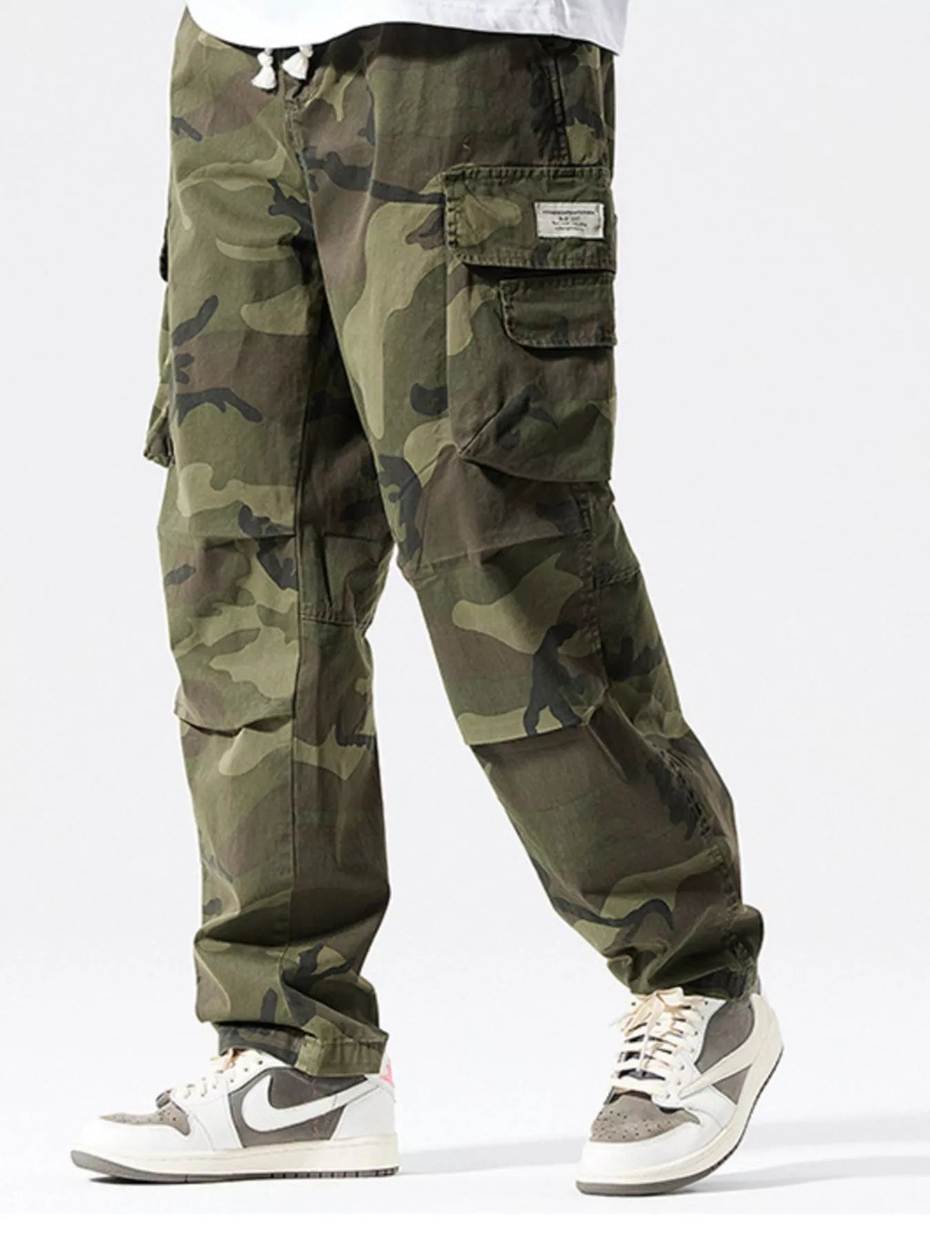Men's Full Size Casual Camouflage Cargo Pants Plus Size by Trendsi