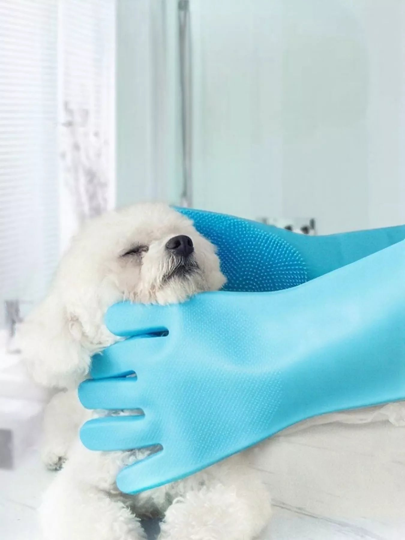 Touch Pet Shower & Grooming Gloves by Trendsi