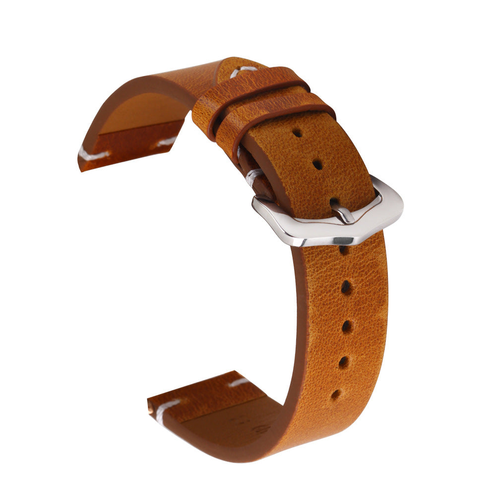 Men's Retro Cowhide Oil Wax Simple Strap