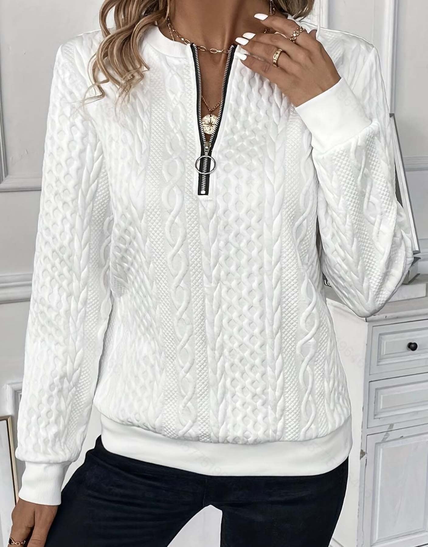 European And American Zipper Sweater Women's Coat Cardigan